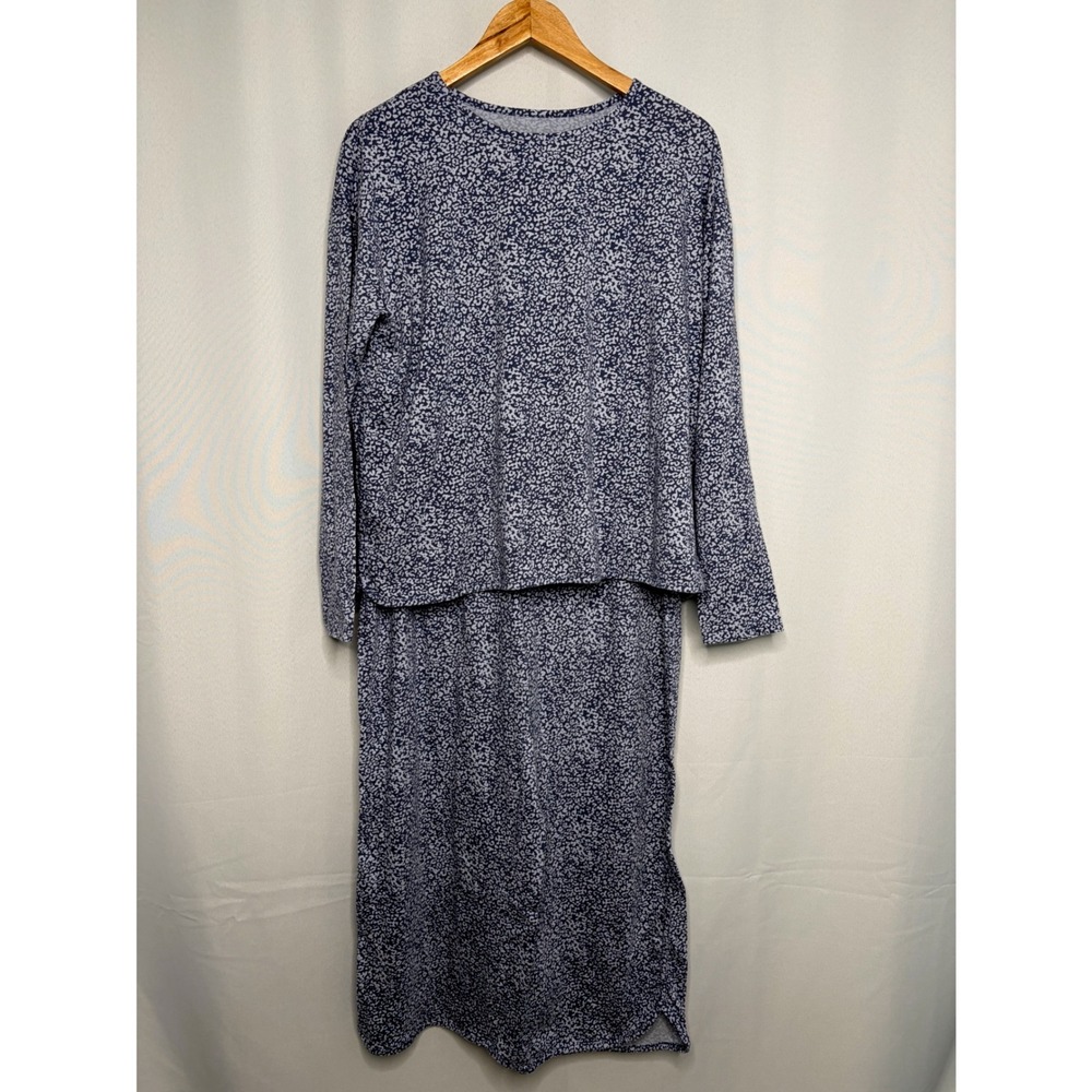 Haven Well Within Blue Animal Print Organic Cotton Lounge Set Large W1094